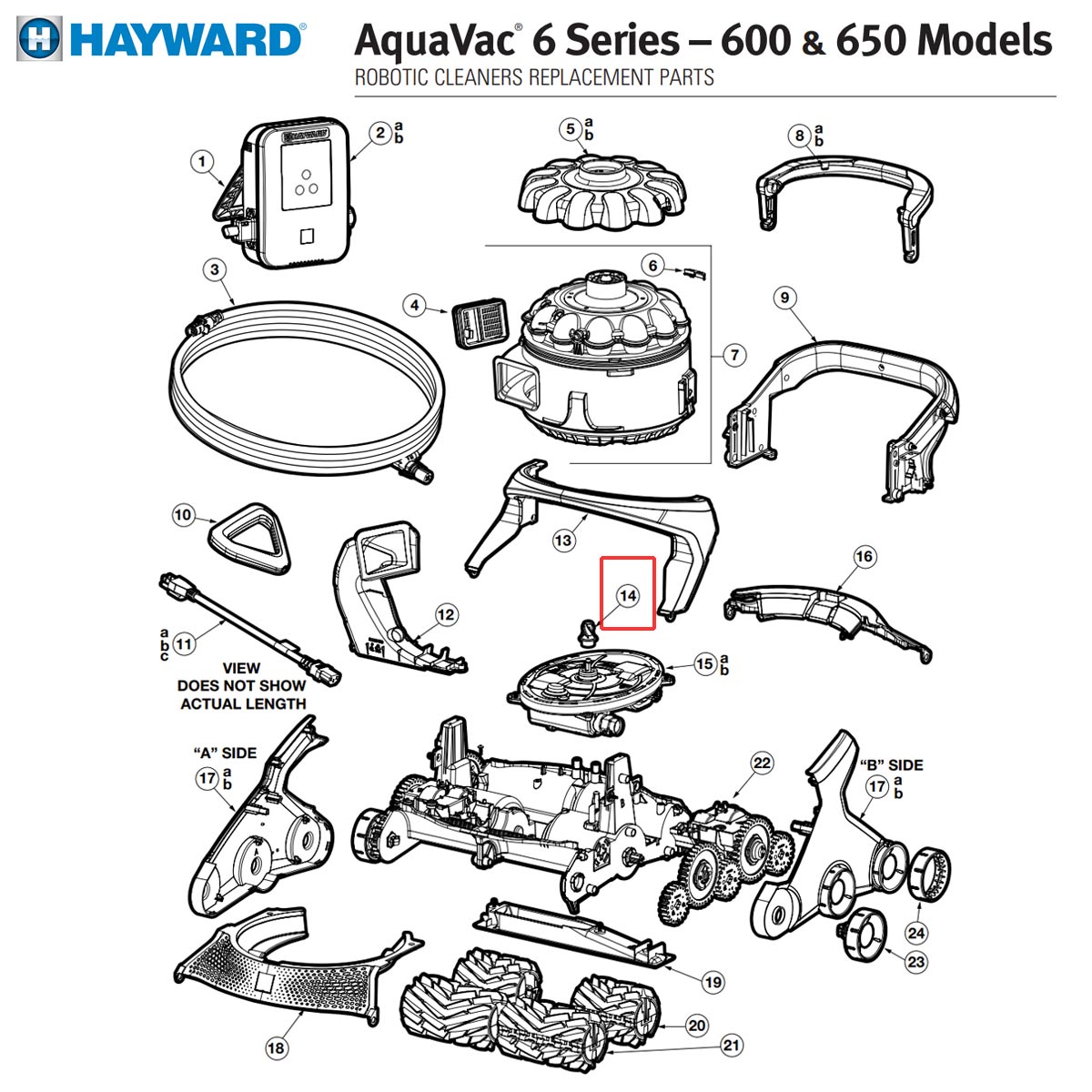 hayward aquavac 600 parts