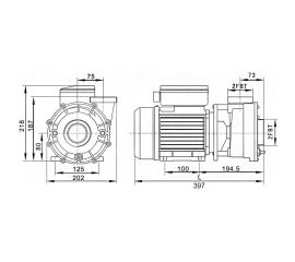 Насос для бассейна Tebas jet - размеры