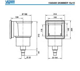 Скиммер Vagner Pool 1540400 - размеры