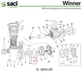 Крильчатка насоса Saci Winner 100 (92400026) - схема