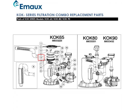 Кришка фільтра Emaux KOK 65-90 (01201021) - схема