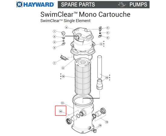 Гайка накидная фильтра Hayward SwimClear Mono (SP2700UNKIT50) - схема
