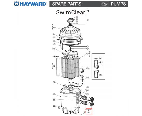 Гайка накидная фильтра Hayward SwimClear (SP2700UNKIT50) - схема