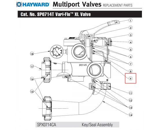 ​Ротор 6-ходового клапана Hayward SP0714TE (SPX0714CA) 1½"​ - схема 2