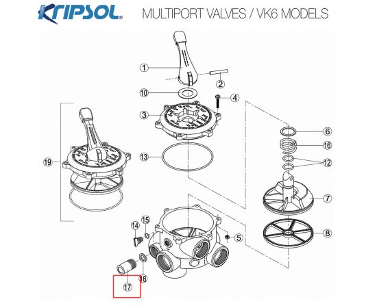 ​Kripsol VK6 ​Visor assembly 502101171800 | RMVA1718.00R - схема