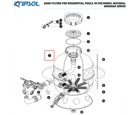​Диффузор фильтра Kripsol RRFI0007.00R/RRFI0007.03R/500200070300 - схема 1