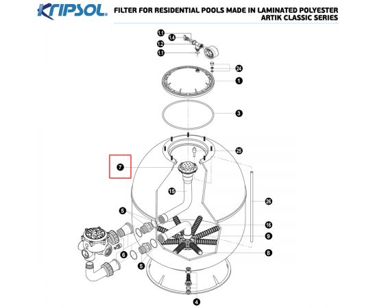 ​Диффузор фильтра Kripsol RRFI0007.00R/RRFI0007.03R/500200070300 - схема 2