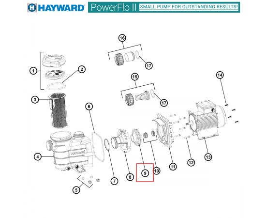​Крыльчатка насоса Hayward Power-Flo II SPX8118T - схема