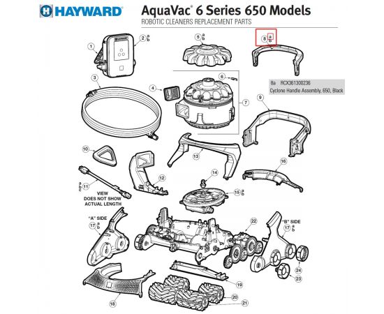 Ручка Hayward AquaVac 650 (RCX361300236) - схема
