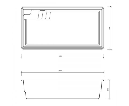 Размеры бассейна Compass Aqua 53