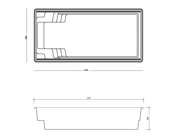 Размеры бассейна Compass Fun 74