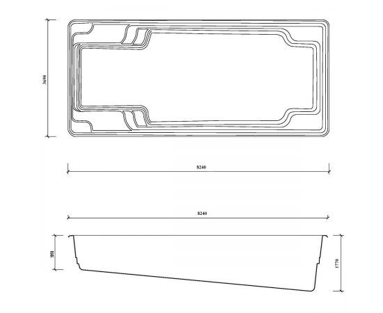 Размеры бассейна Compass X-Trainer 82