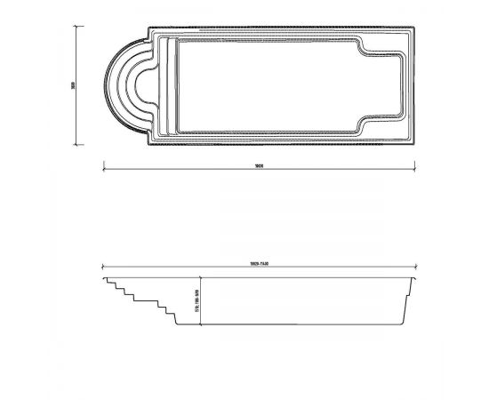 Размеры бассейна Compass Pools Java 101