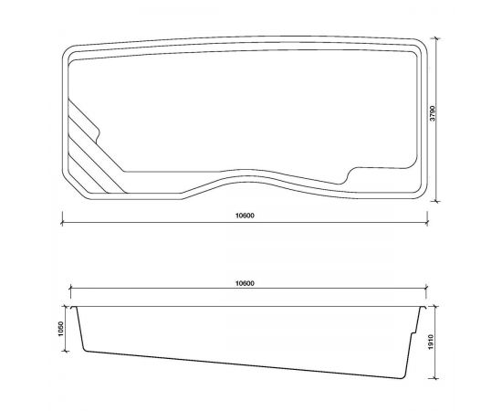 Размеры Compass Pools Riverina 106