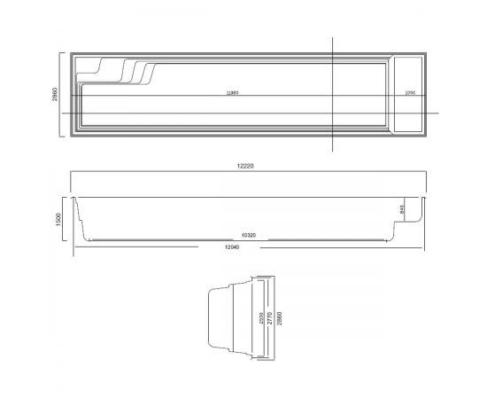 Размеры Compass Pools XL-Fast Lane 122