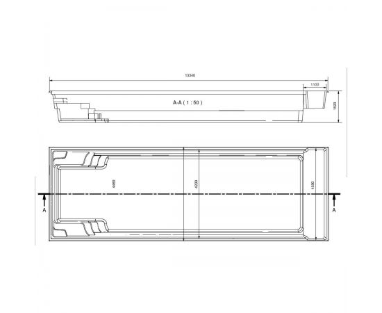 Размеры бассейна Compass XXL-Trainer 133