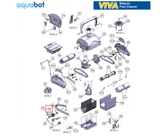 Шків двигуна AS08694D-SP до робота-пилососа Aquabot Viva (AS0034110) - схема