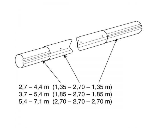 Принцип раздвигания телескопической штанги Vagner Pool 6011544