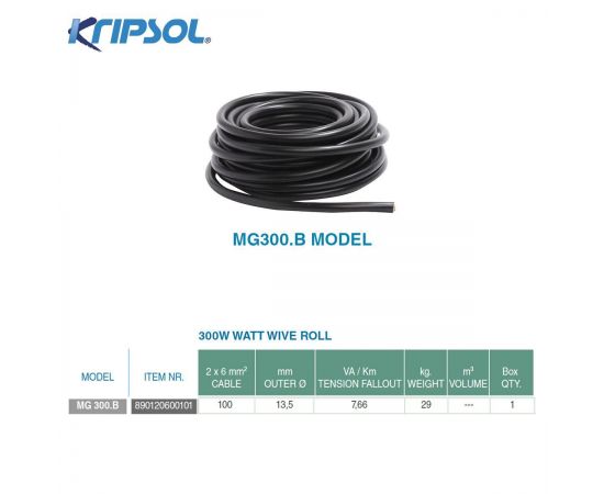 Параметры кабеля для прожектора Kripsol MG300.B