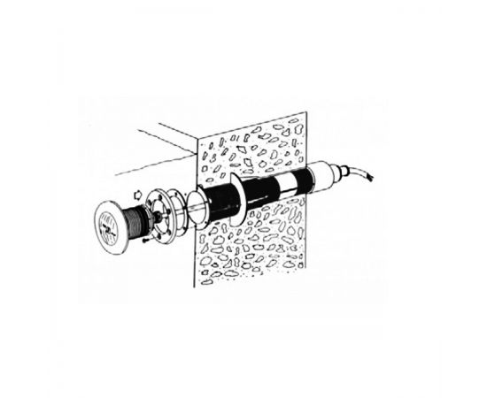 Принцип монтажа прожектора SPL III в проход через бетон MTS 81134