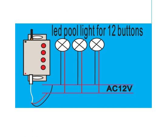 Схема соединения прожекторов и комплекта Aquaviva SL-P-C1