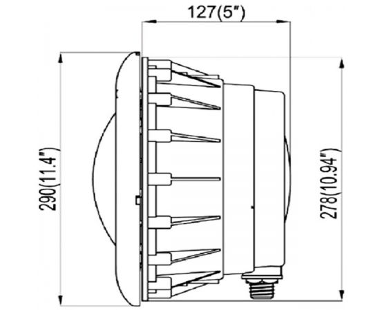 Габариты светодиодного прожектора Bridge BC0723-25-RGB