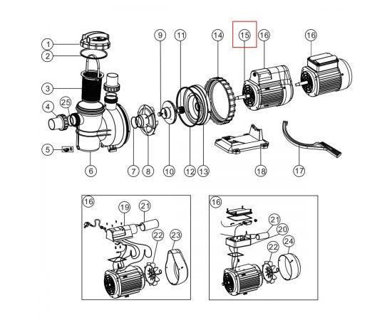 Сальник мотора насоса Emaux SC (02011096) - схема
