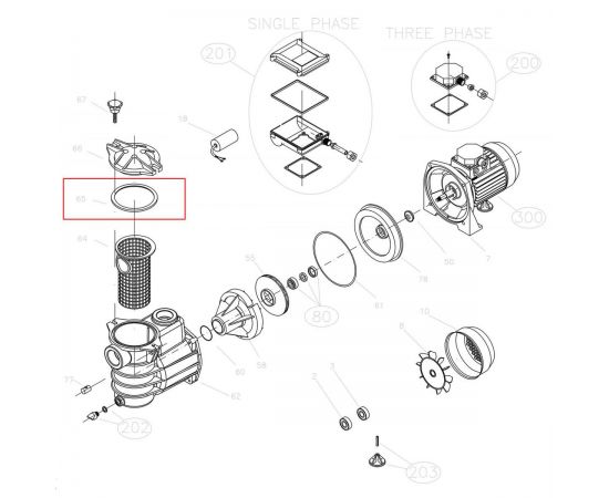 Уплотнительное кольцо крышки префильтра PSH Mini Delfino - схема