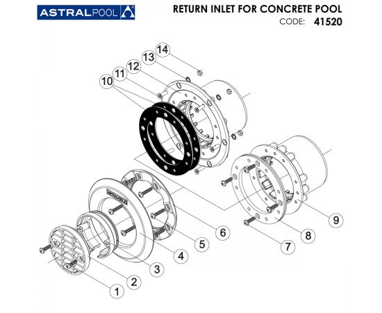 Заборное устройство AstralPool 41520 - схема 1