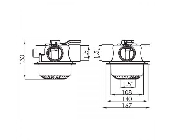 Четырехпозиционный клапан Emaux FSU MPV16/88281105B​ - размеры