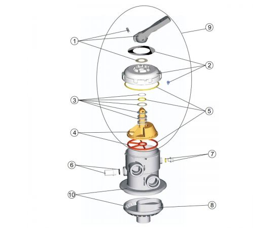 ​6-позиционный клапан AstralPool 20565 - комплектация
