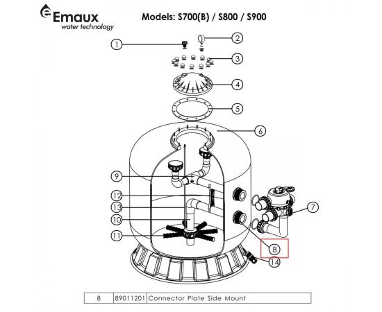 ​Муфта накидная Emaux 89011201 - схема