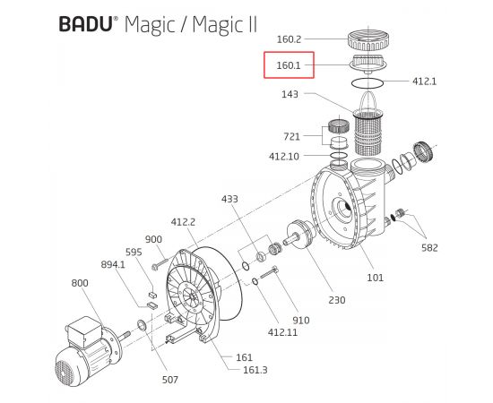 ​Крышка префильтра Badu Magic 292.1616.010 - схема