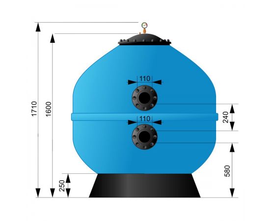 Фильтр Aquaviva M1400 - размеры