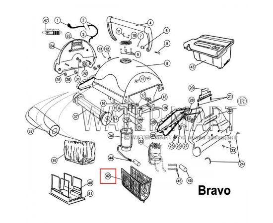 ​Фильтр-решетка ​к роботу-пылесосу Aquabot Bravo AS09223​ - схема