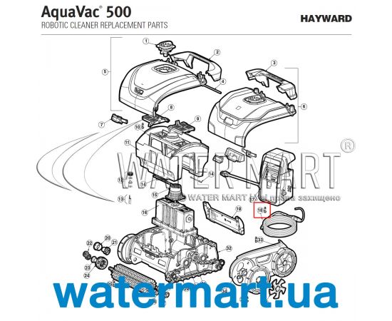 ​Кабель пылесоса Hayward AquaVac 500 RCX341190 - схема 1