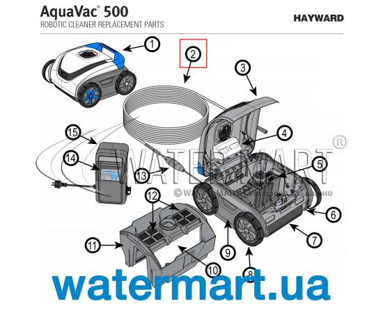 ​Кабель пылесоса Hayward AquaVac 500 RCX341190 - схема 2