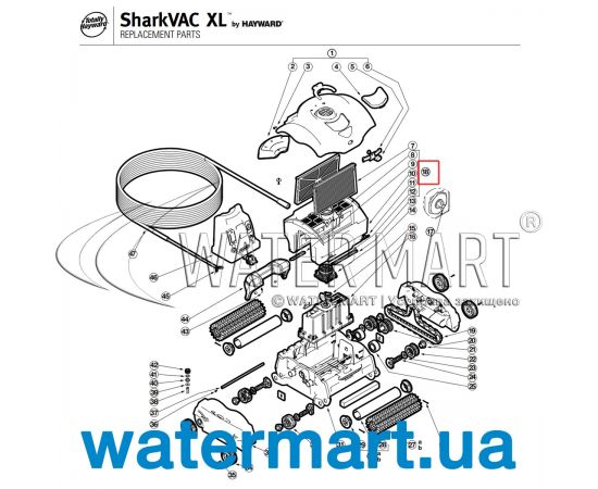 ​Корпус фильтра пылесоса Hayward SharkVac XL RCX97414 - схема