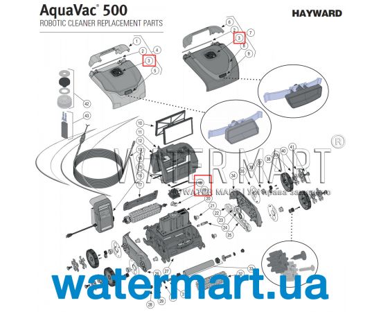​​Крыльчатка пылесоса Hayward AquaVac 500 (RCX341241BK)​ - схема 1