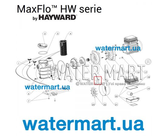 ​Крыльчатка насоса Hayward Max-Flo (SPX2607CEM) - схема