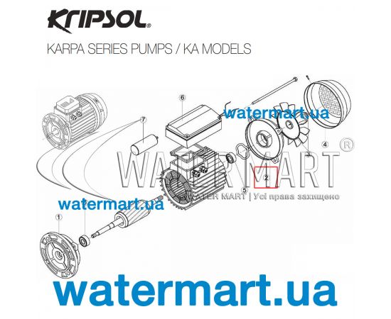 ​Крышка двигателя насоса Kripsol RBM1020.42R/ RMOT0002.04R - схема