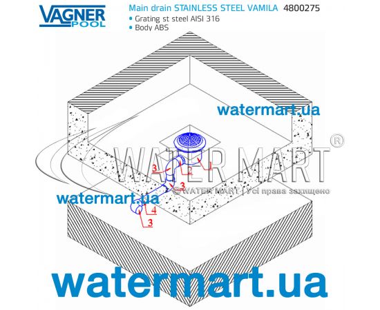 Донный трап Vagner Pool VAMILA 4800275 - схема