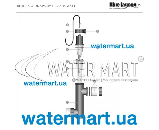 УФ-лампа Blue Lagoon SPA UV-C BE01122 UV-C - схема