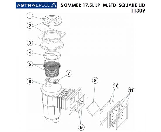 Скиммер AstralPool 11309 - схема