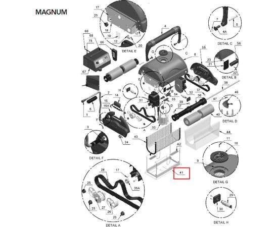 ​Корпус фильтра пылесоса AquaBot Magnum (AS6500200) - схема