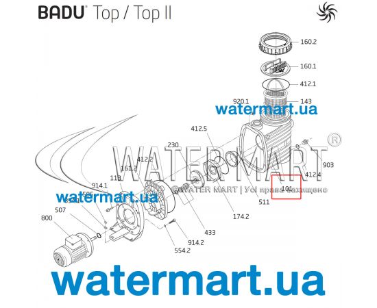 Корпус насоса Badu/Bettar Top / Top II (292.1110.104) - схема