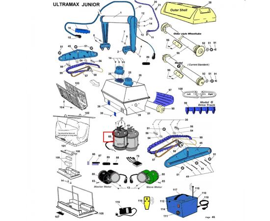​Мотор насоса пылесоса AquaBot UltraMax Junior (AS06106-SP) - схема