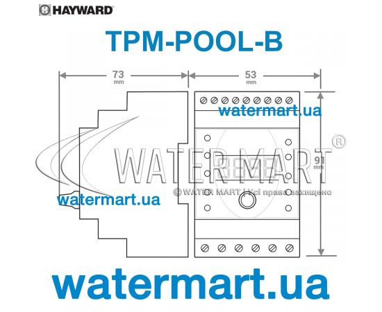 Панель управления для бассейна Hayward TPM-POOL-B (HPOWTPOOLB) - размеры