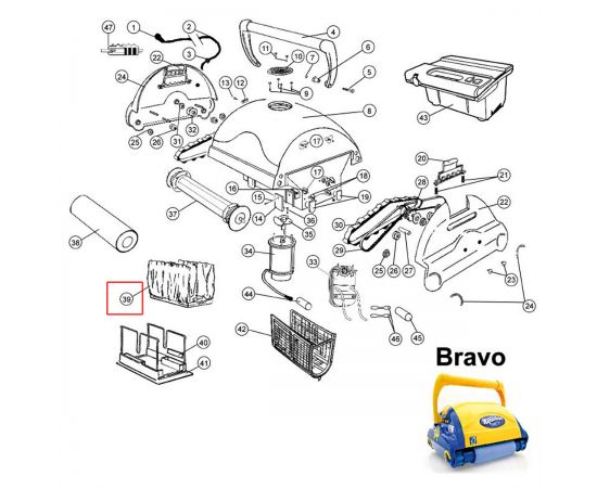 ​Фильтр для пылесоса Aquabot Viva/Bravo/Ultramax (8150) - схема