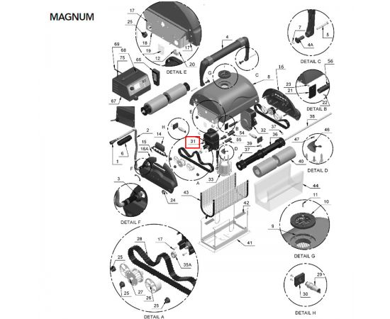 ​Мотор пылесоса AquaBot Magnum (AS08646-SP) - схема